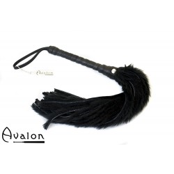 Avalon - GRIFFIN - Flogger med Lær og Pels, Svart 