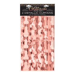 LITTLE GENIE  - Glitterati Peniser i folie forheng - Rosegull - 2 pk