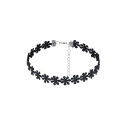 Gnist - Choker med blomsterdetaljer - 02 - Sort