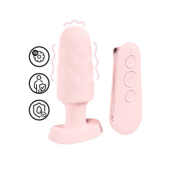Loveline - Paris - The Velvet - Buttplug med Vibrasjoner og Fjernkontroll - Rosa