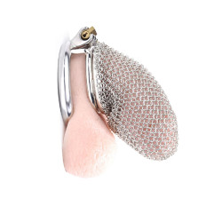 Chainmail Chastity Cage - Kyskhetsbur med ringbrynje design - Large