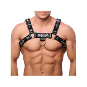 Red Leather - Harness i lær - Sort S/M